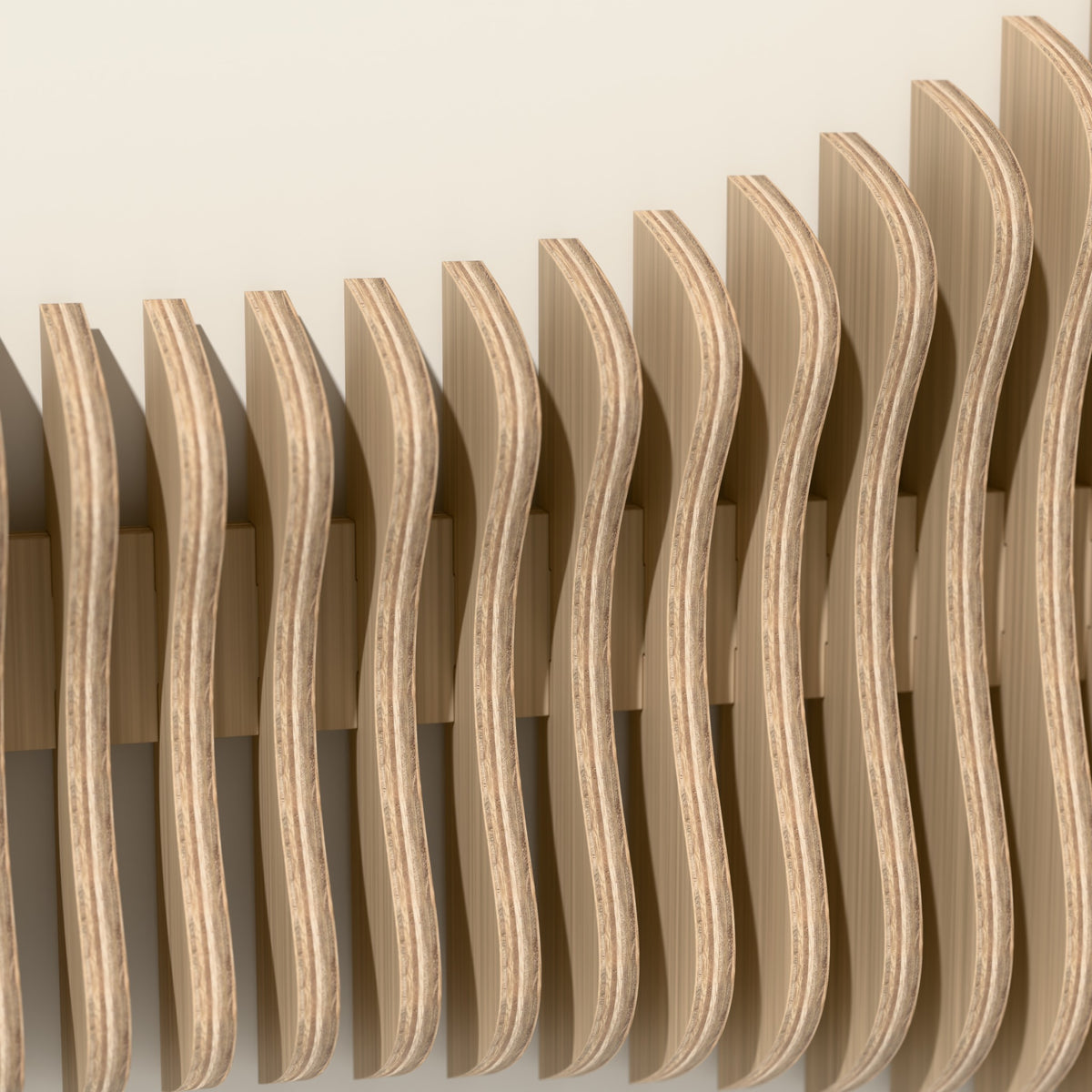 Detail of the Cadence ribs and layered birch edges
