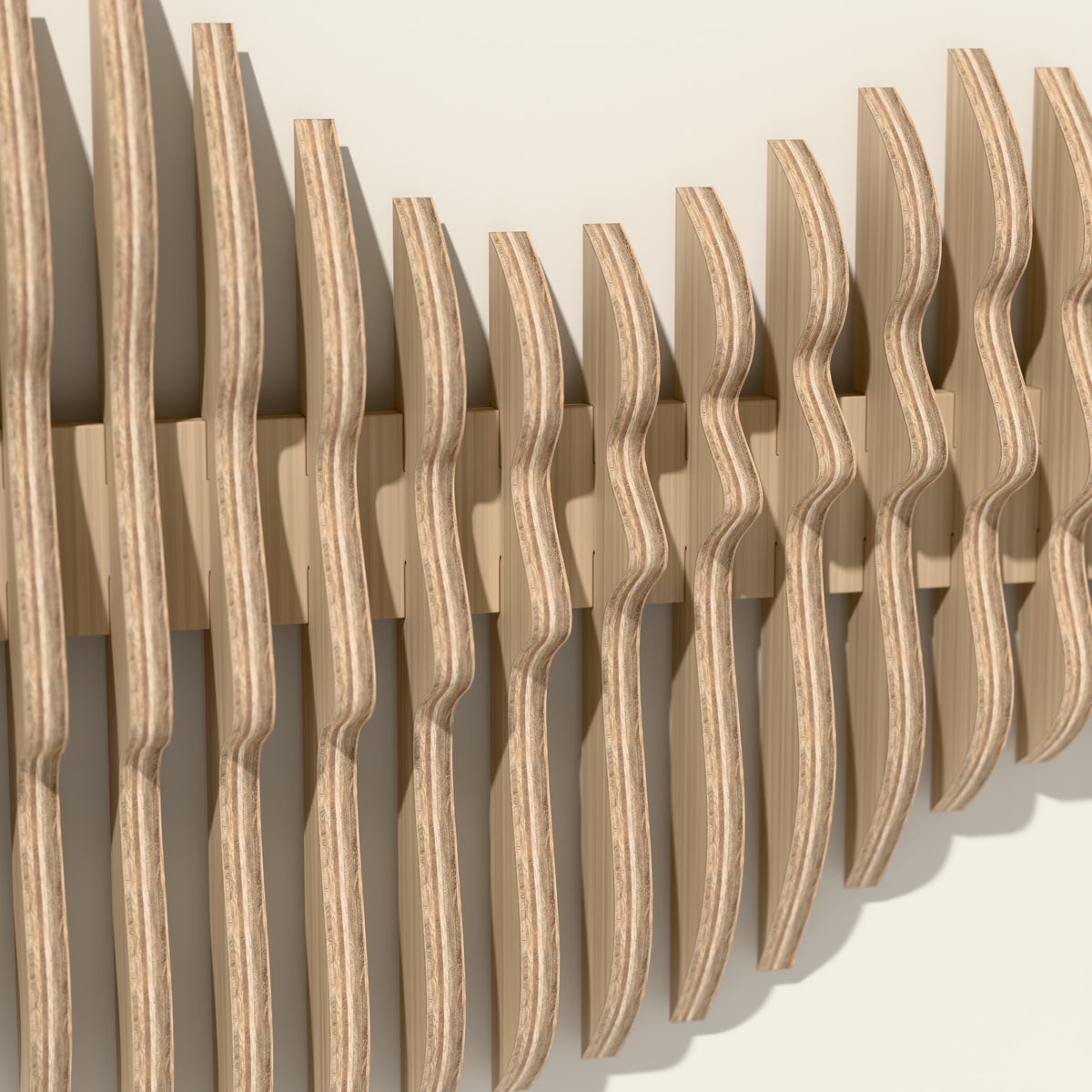 Detail of the Liminal ribs and layered birch edges