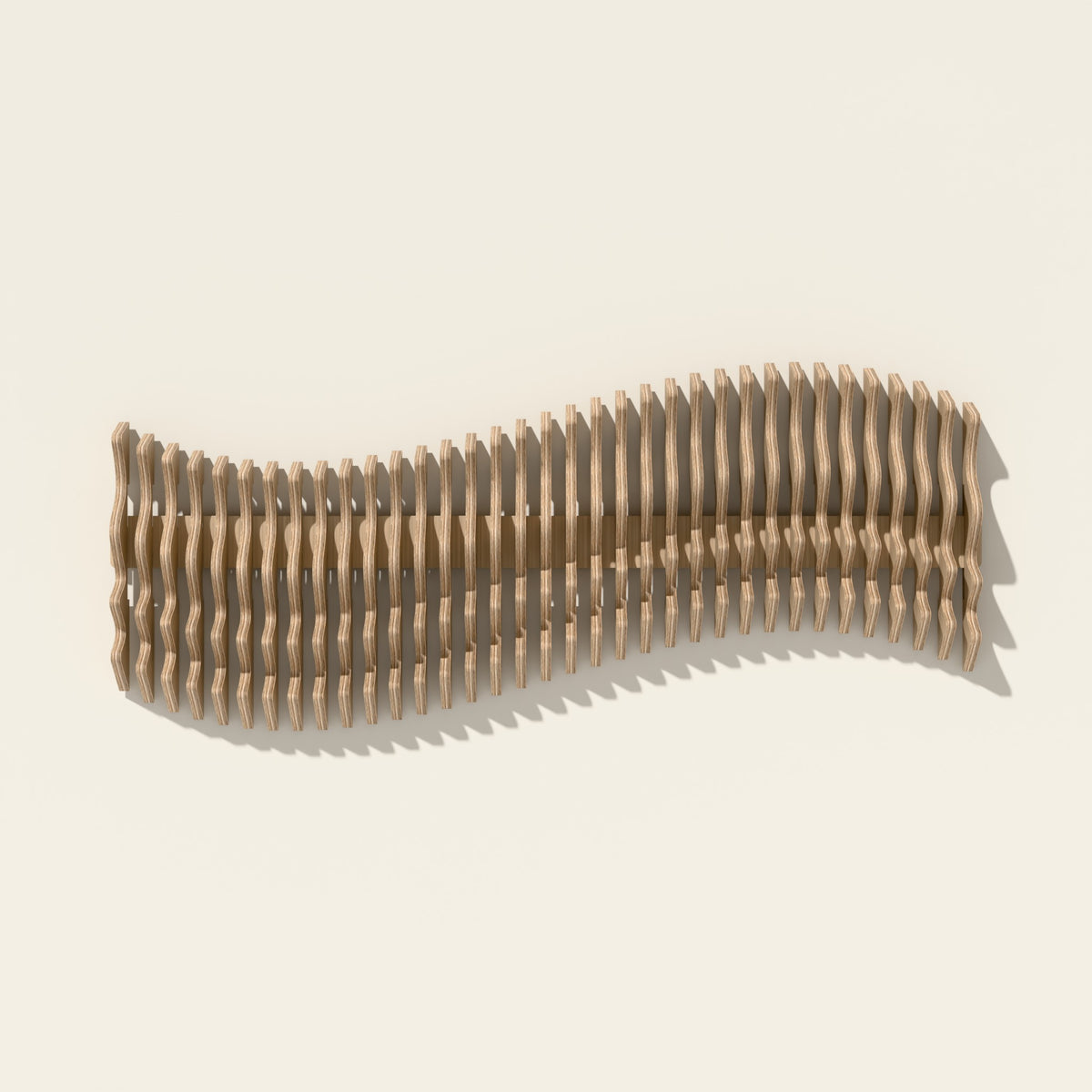 Meander wall sculpture in natural birch