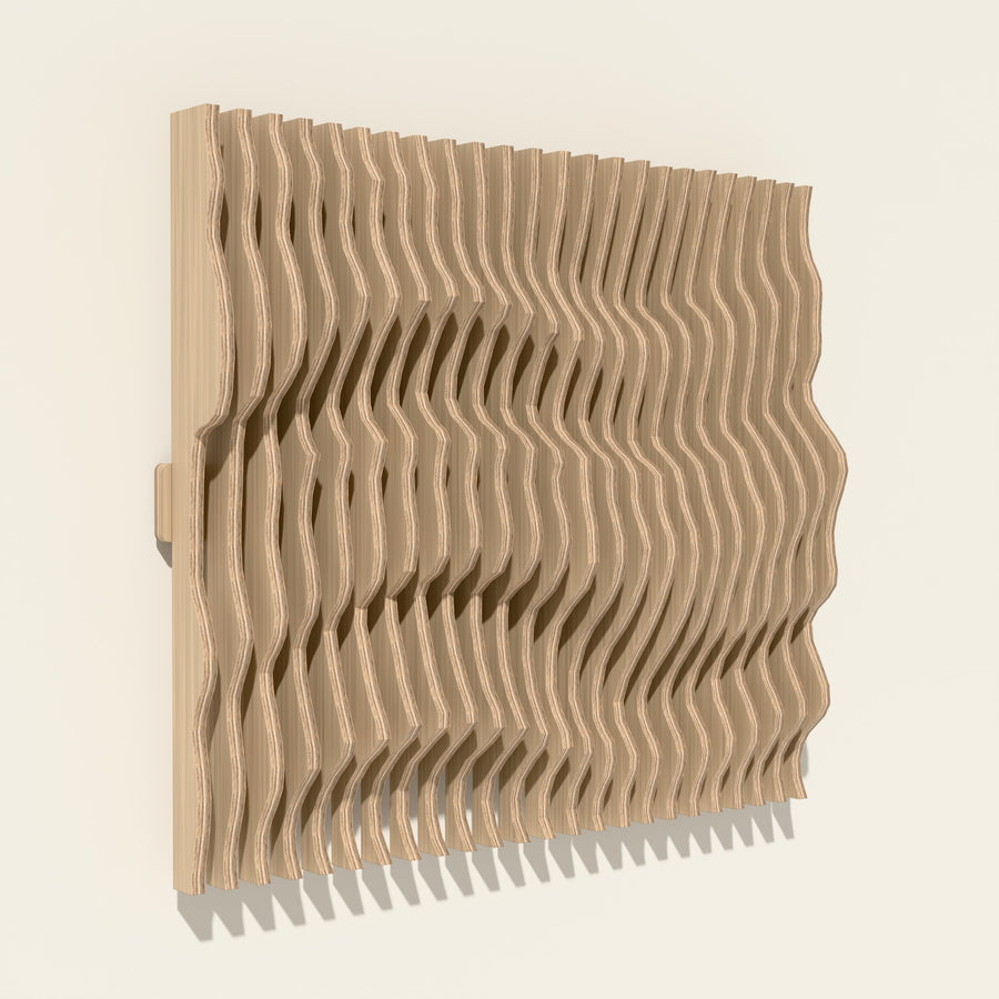 Nami in natural birch seen from the side, showing its depth