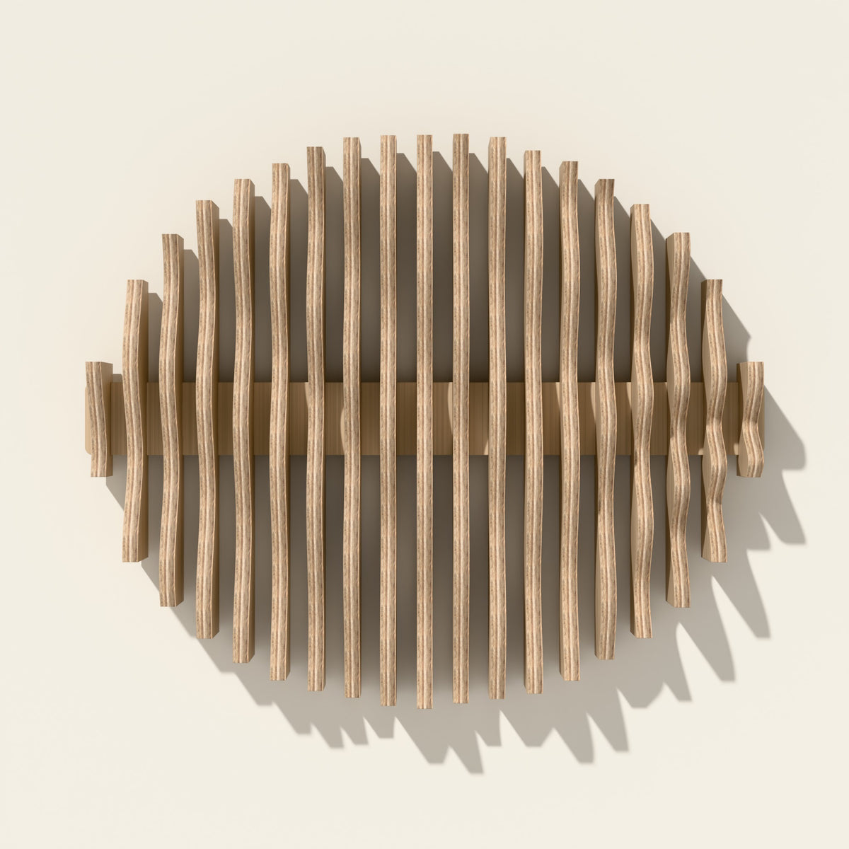 Orbit wall sculpture in natural birch
