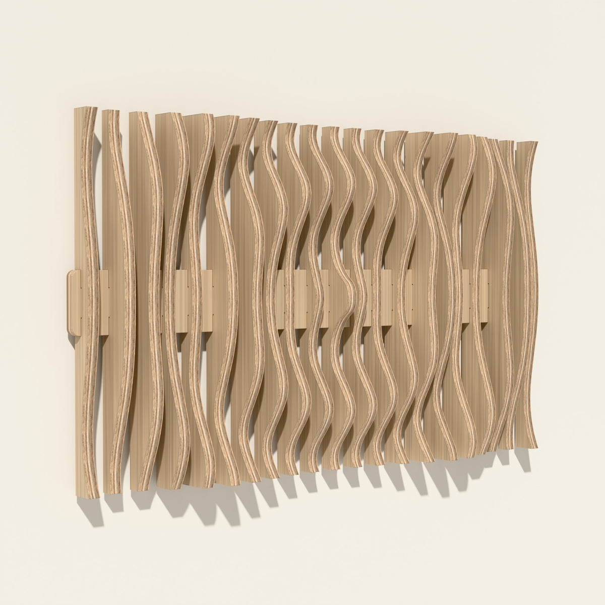 Resonance in natural birch seen from the side, showing its depth