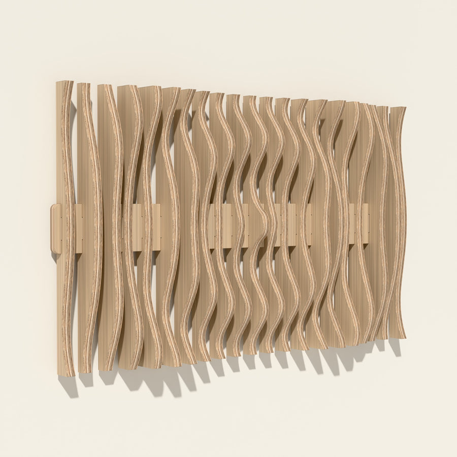 Resonance in natural birch seen from the side, showing its depth