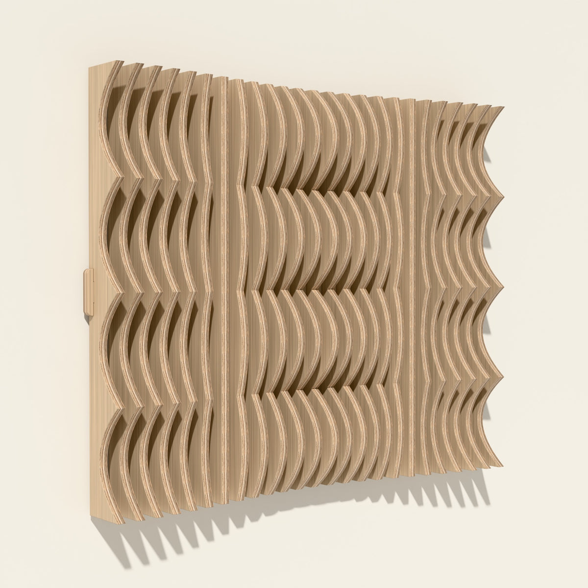 Strata in natural birch seen from the side, showing its depth