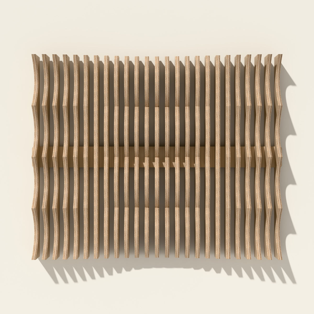 Strata wall sculpture in natural birch